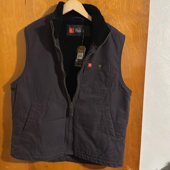 Black Vest Mens Large Fleece Sherpa - Picture 1 of 3